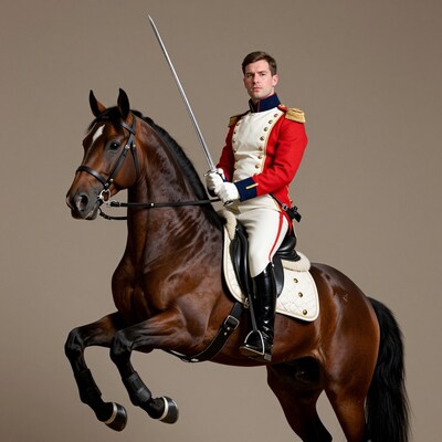 Cavalry Officer on Rearing Horse