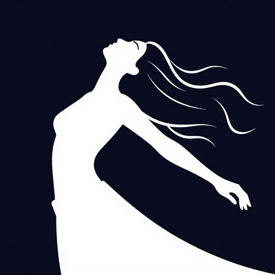 Woman silhouette dancing