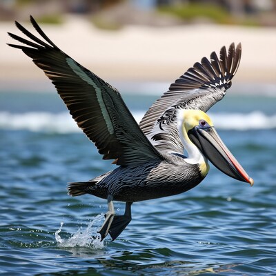 Pelican Taking Flight