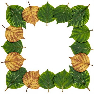 Autumn leaves circle frame