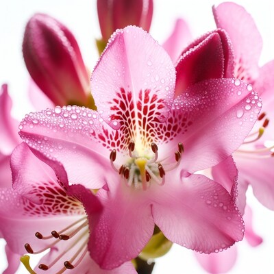 Pink Azalea Flower with Dew
