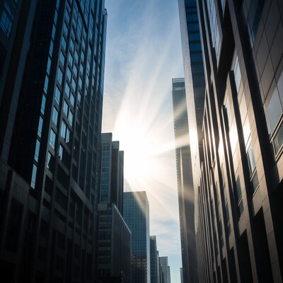 Sunbeams Between Skyscrapers