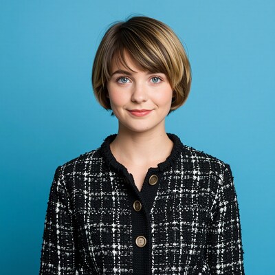 Woman with bob haircut smiling