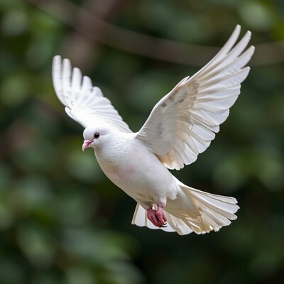 White Dove in Flight
