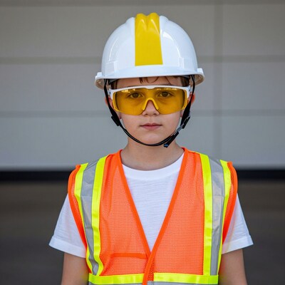 Boy in safety gear