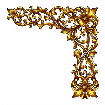 Golden Ornate Corner Flourish