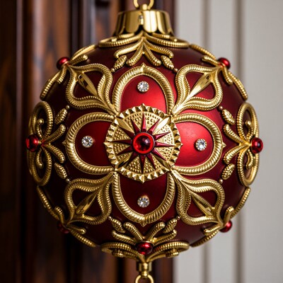 Red and Gold Christmas Ornament