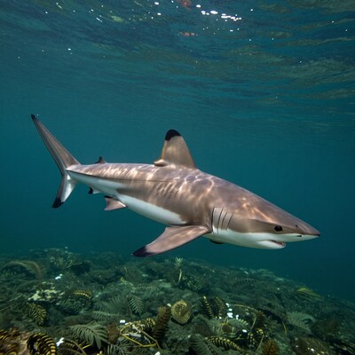 Bull Shark Swimming Underwater
