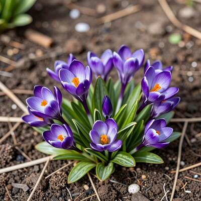 Purple Crocus Flowers