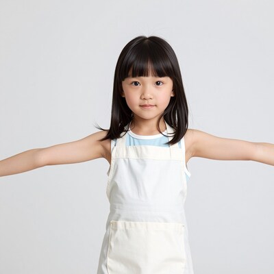 Young Asian girl in apron