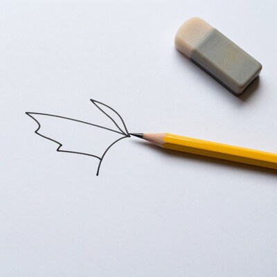 Pencil drawing maple leaf