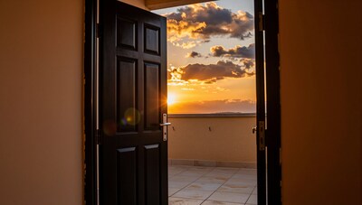 Open Door to Sunset Balcony