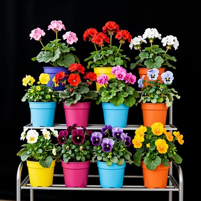 Colorful Potted Flowers