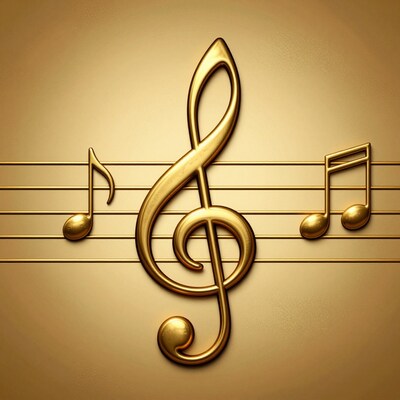 Golden Treble Clef Music Notes