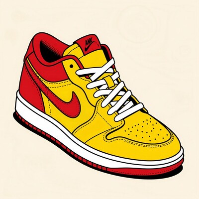 Yellow Red Nike Sneaker