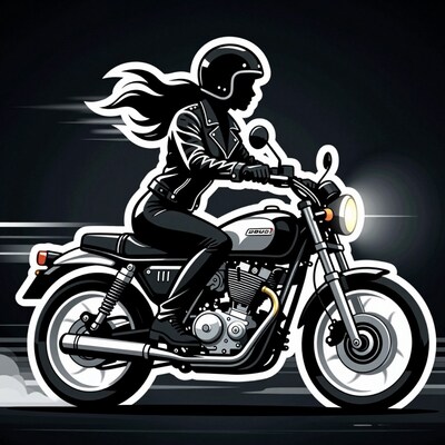 Woman on Motorcycle