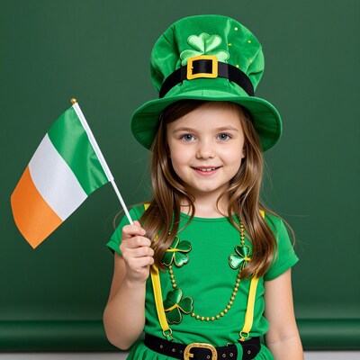 Irish Girl in Leprechaun Hat
