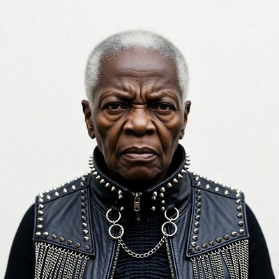 Elderly Black Woman Punk Rocker