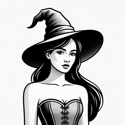 Witch woman illustration