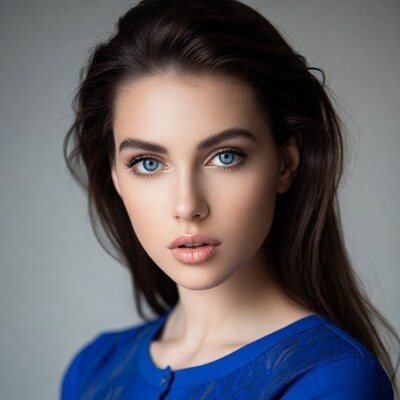 Beautiful Woman with Blue Eyes