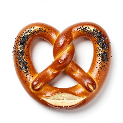 Soft pretzel with poppy seeds