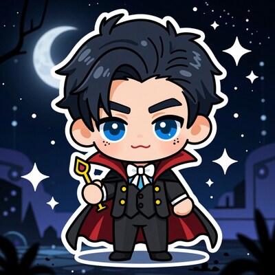 Chibi Vampire Boy Sticker