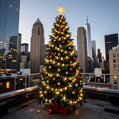 Christmas Tree on NYC Rooftop