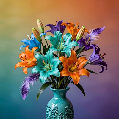 Colorful Lily Flower Bouquet
