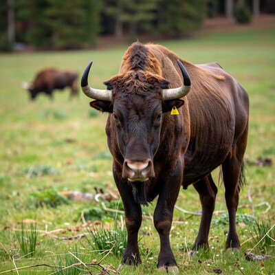 Brown Bull in Pasture