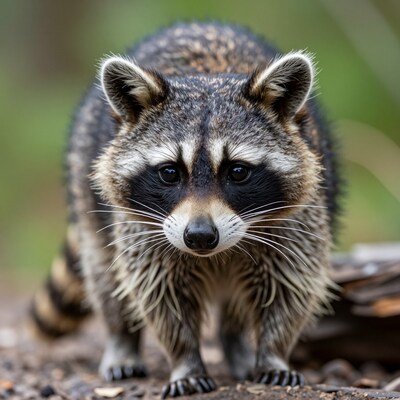 Curious Raccoon Portrait