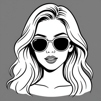 Woman with Sunglasses Illustration