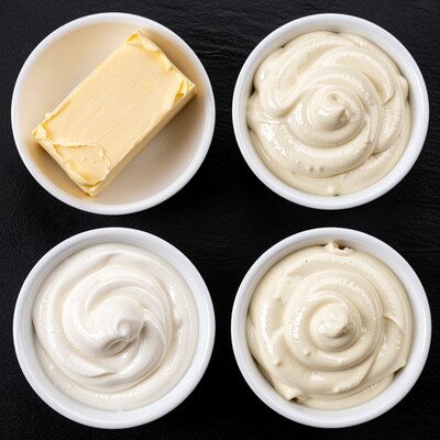 Butter and Mayonnaise in Bowls