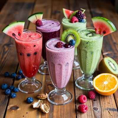 Colorful Fruit Smoothies