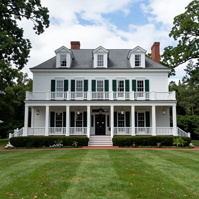 White Colonial House