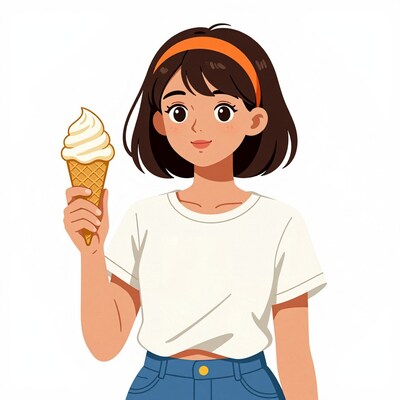 Girl with ice cream cone