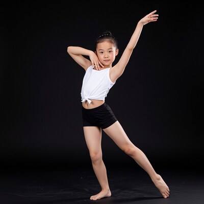 Young Asian girl dancer posing