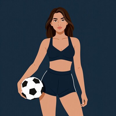 Woman with soccer ball
