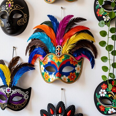 Colorful Venetian Carnival Mask