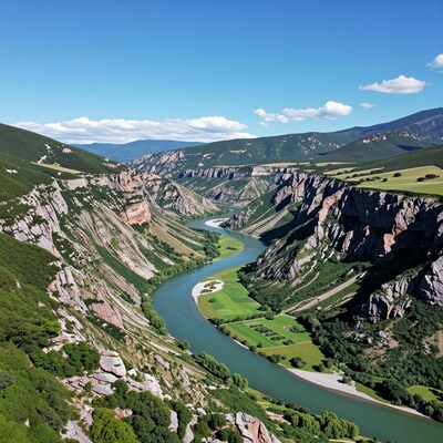 Dramatic River Canyon Landscape