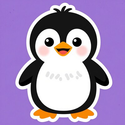 Cartoon Penguin Sticker