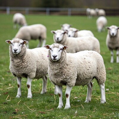 Flock of Sheep in Pasture