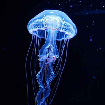 Glowing Blue Jellyfish