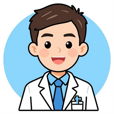 Cartoon male doctor