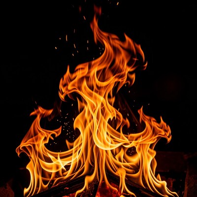 Burning Campfire Flames