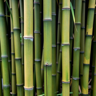 Green Bamboo Stalks