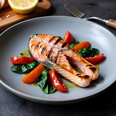 Grilled Salmon Fillet Plate