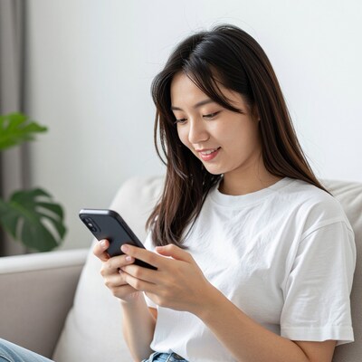 Young Asian woman using smartphone