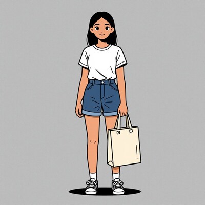 Young woman with tote bag