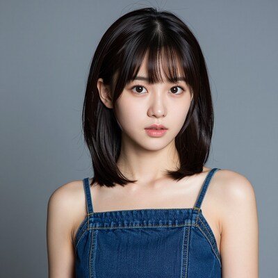 Young Asian woman with bob haircut