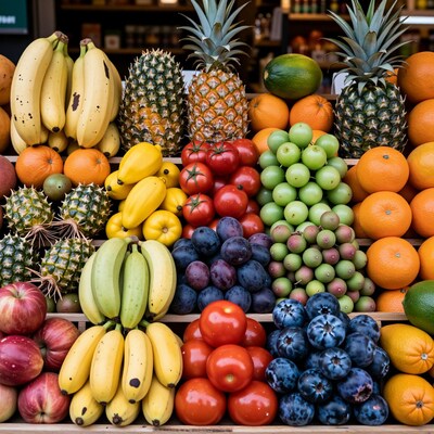 Colorful Fresh Fruits Display
